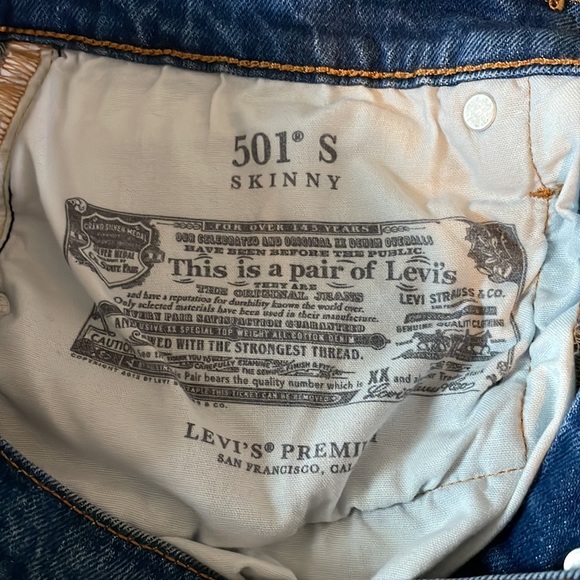 Levi’s 501 S Skinny Levi’s Premium W30 L28 - Picture 8 of 12